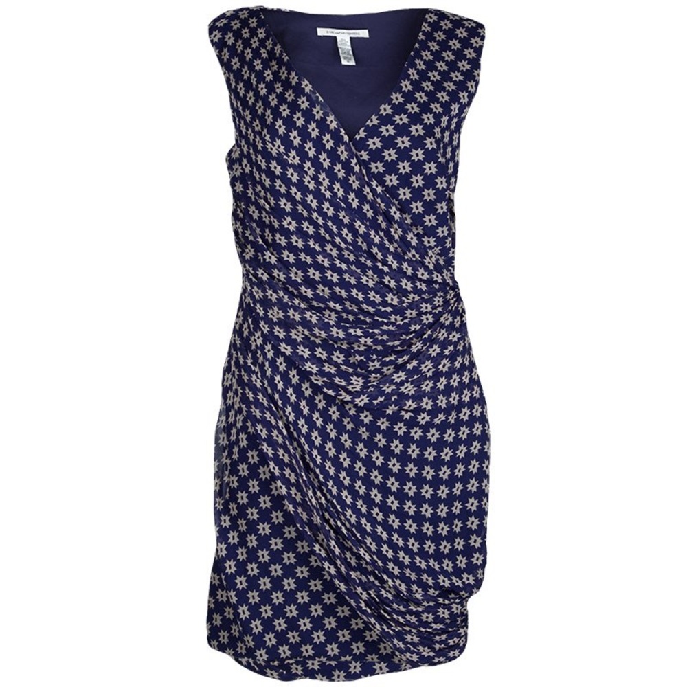 Diane Von Furstenberg Francia Dress, 6, Navy EUC